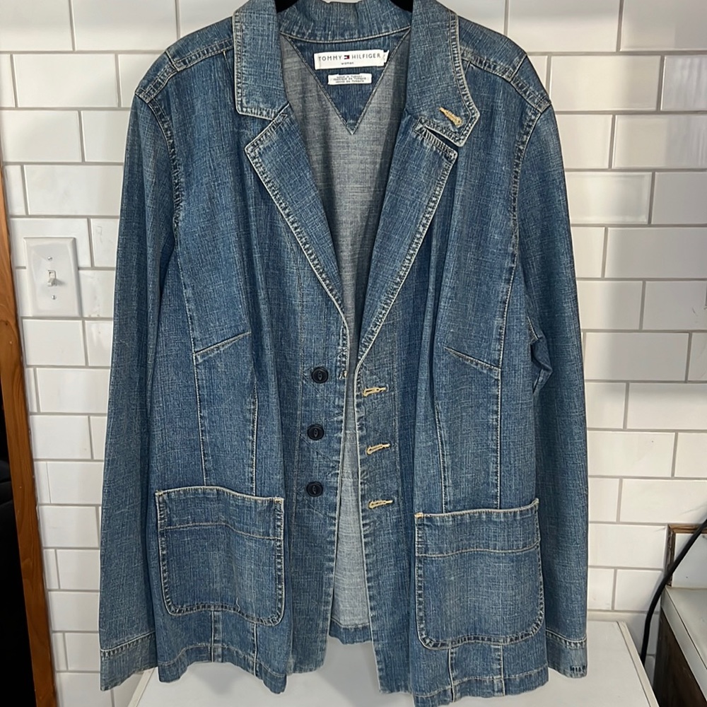 Vintage Tommy Hilfiger Woman Sz 22 Denim Jean Jacket